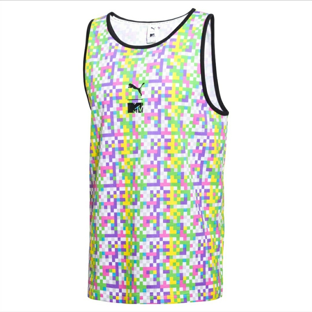 Puma Mens Size Medium All Over Print Tank Top